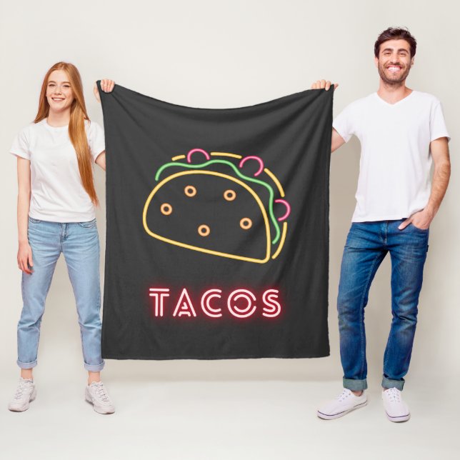 Neon Tacos Symbol Fleecedecke (Beispiel)