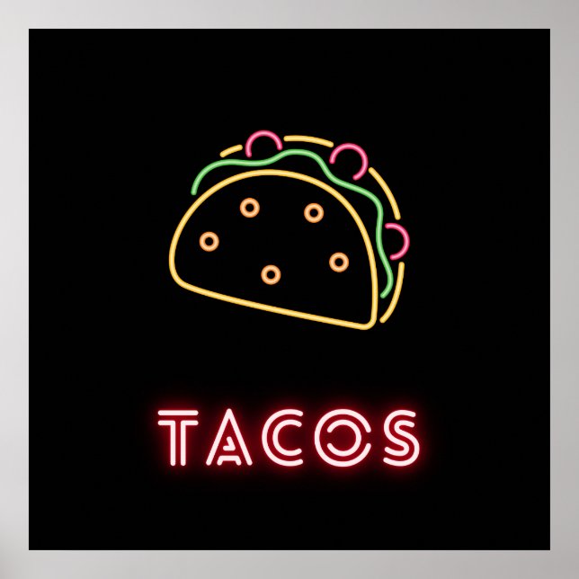 Neon Tacos Symbol Poster (Vorne)