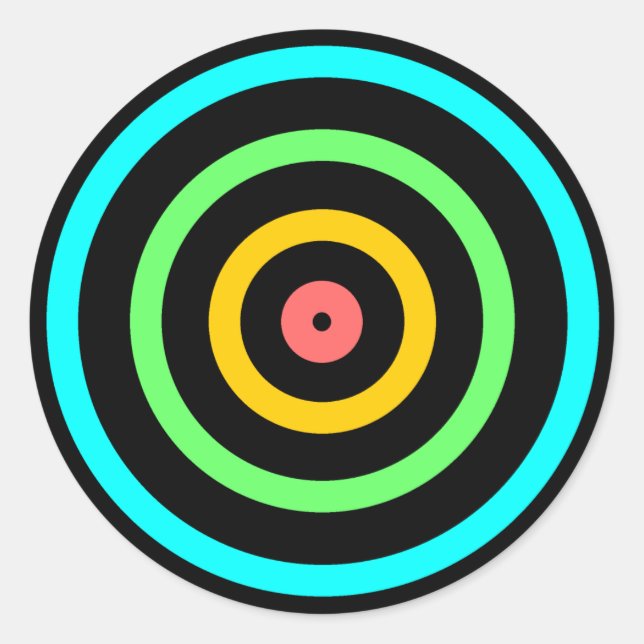 Neon Target Runder Aufkleber (Vorderseite)