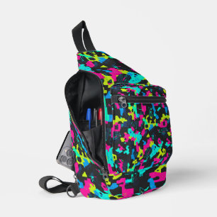 Neon-Tarnmuster Crossbody Bag