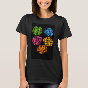 Neon-Tartan-Monstera-Käsepflanzenblatt Schottisch T-Shirt