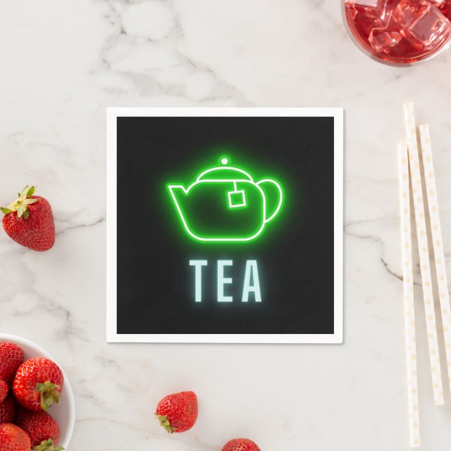 Neon Teapot Paper Party Serviette (Beispiel)