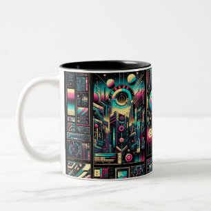 Neon Tech Odyssey Zweifarbige Tasse