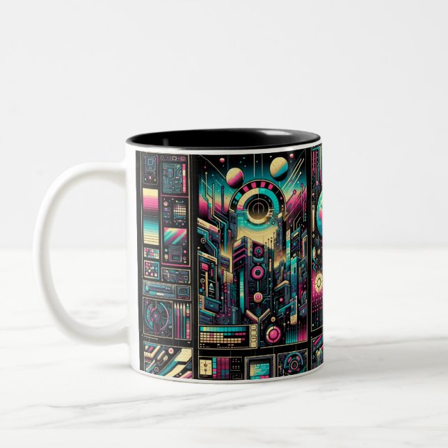 Neon Tech Odyssey Zweifarbige Tasse (Links)