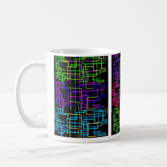 Neon Tech Pattern Kaffeetasse (Links)