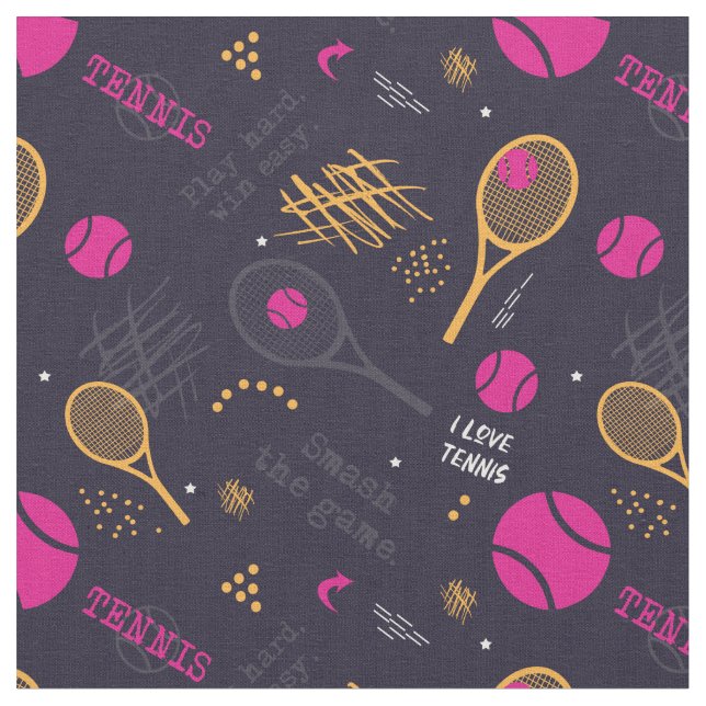 Neon-Tennis-Muster nach Maß Stoff (Nahaufnahme)