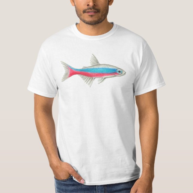 Neon Tetra Fisch T-Shirt (Vorderseite)