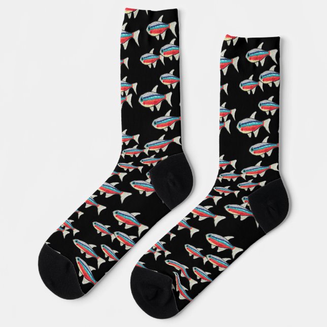 Neon Tetra Socken (Linkes Detail)