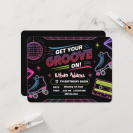 Neon Theme Birthday Einladungskarte Einladung