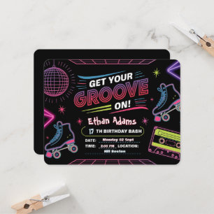 Neon Theme Birthday Einladungskarte Einladung