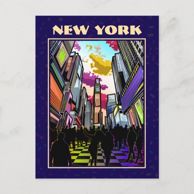Neon Times Square mit benutzerdefiniertem Text - N Postkarte (Vorderseite)