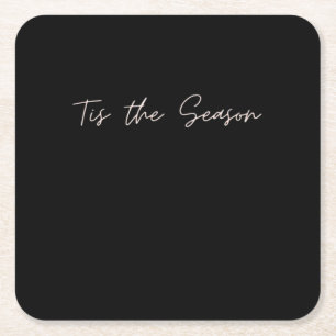 Neon-Tis-The-Season-Schild Rechteckiger Pappuntersetzer