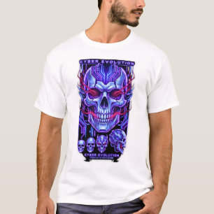 Neon-Totenkopf Streetwear Weißes T-Shirt