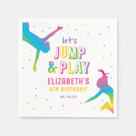 Neon Trampolin Park Girls Geburtstagsparty Napkins Serviette