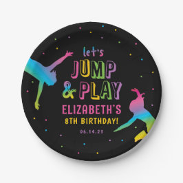 Neon Trampolin Park Girls Geburtstagsparty Pappteller