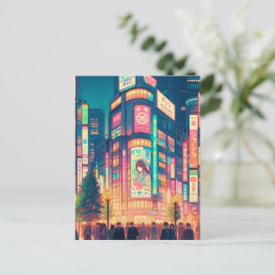 Neon-Träume von Shibuya Postkarte