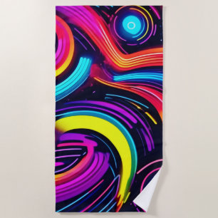 Neon-Traumlandschaft-Kunst Strandtuch