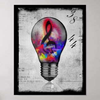 Neon-Treble-Klettmusik Poster