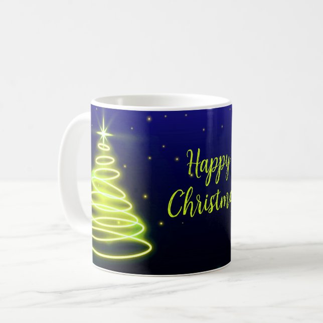 Neon Tree Happy Christmas Tree Mug Kaffeetasse (Vorderseite Links)