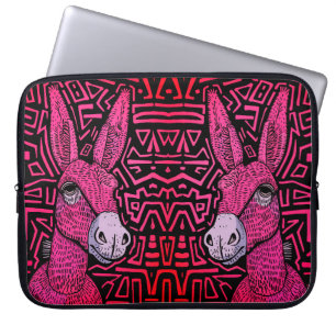 Neon Tribal Donkey - Bold and Psychedelic Wall Art Laptopschutzhülle