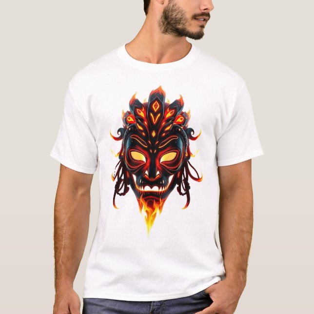 Neon Tribal Face Art T-Shirt (Vorderseite)