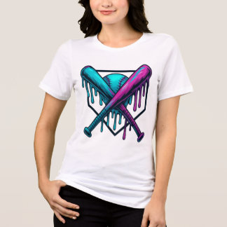 Neon Tropfen Baseball Bats T - Shirt Design - Bold