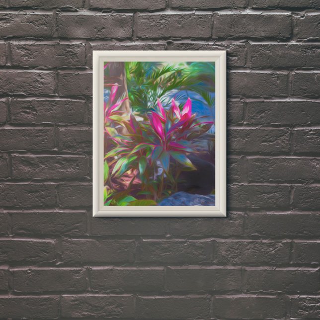 Neon Tropical Blooming Foliage Poster (Von Creator hochgeladen)