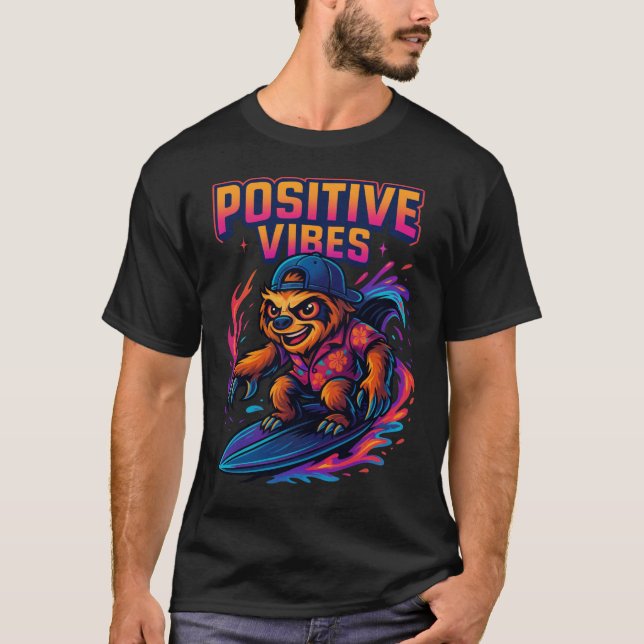 Neon Tropical Cartoon Design T-Shirt (Vorderseite)