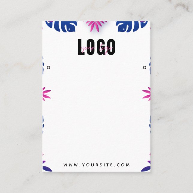 Neon Tropical Exotic Palm Blätter Ohrringe Anzeige Visitenkarte (Vorderseite)