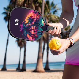 Neon Tropical Night Pickleball Schläger