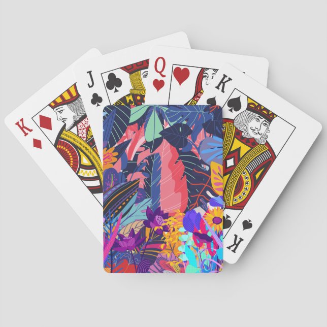 Neon Tropical Pattern USB Flash Drive Spielkarten (Rückseite)