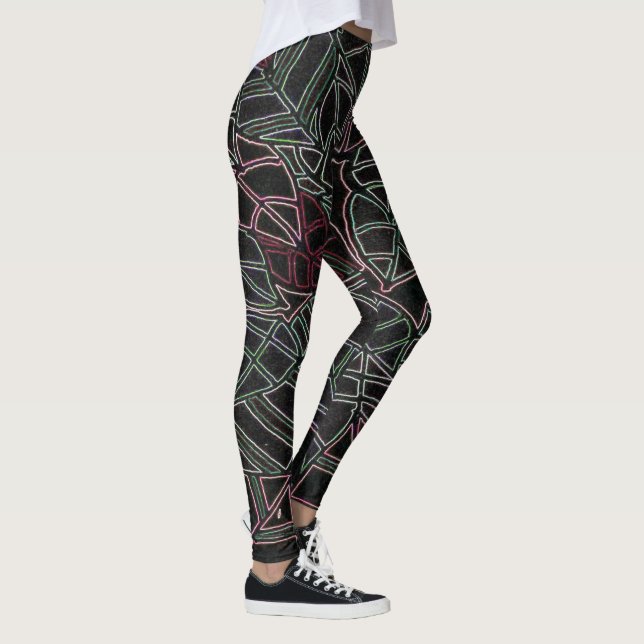 Neon Tropical Pop Art zu zweit Leggings (Rechts)