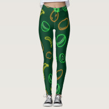 Neon-Tropische Fruchtmuster-Leggings