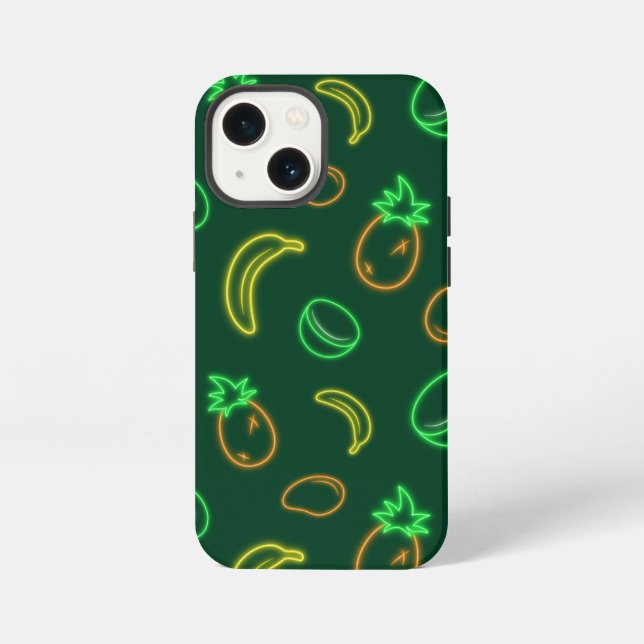 Neon-Tropisches-Fruchtmuster-iPhone-13-Mini-Case iPhone Hülle (Rückseite)