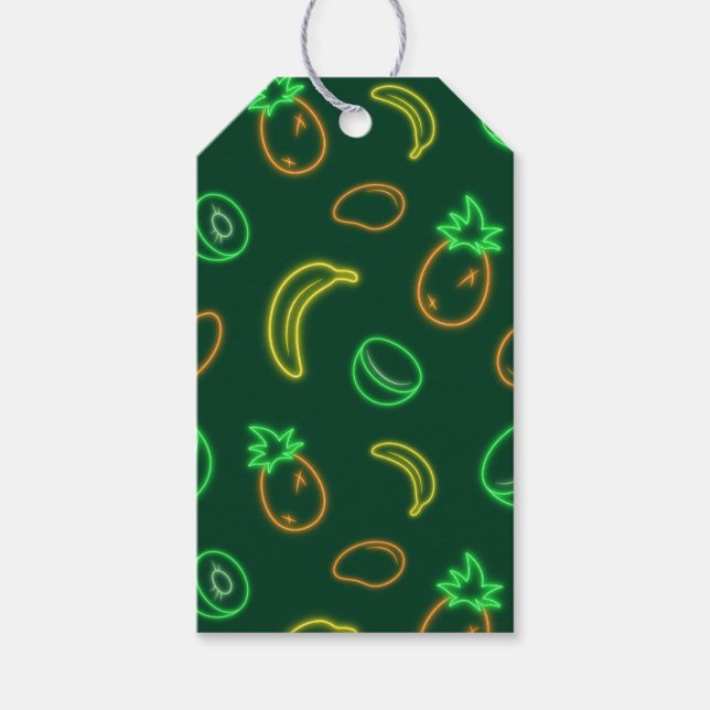 Neon-Tropisches Muster-Geschenk-Anhänger Geschenkanhänger (Vorderseite)