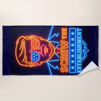 Neon Trump kratzt das Strandtuch des Establishment