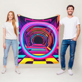 Neon Tunnel Dimensionen Fleecedecke
