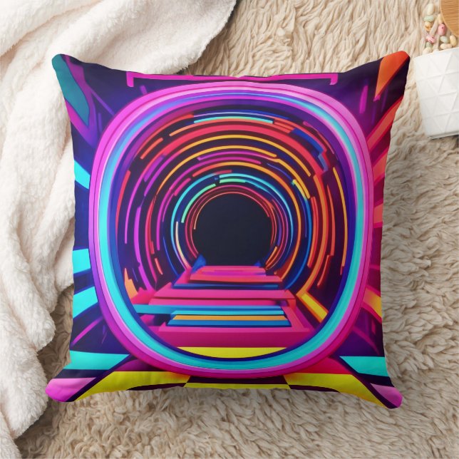 Neon Tunnel Dimensionen Kissen (Decke)