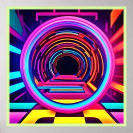 Neon Tunnel Dimensionen Poster