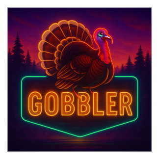 Neon Turkey Poster