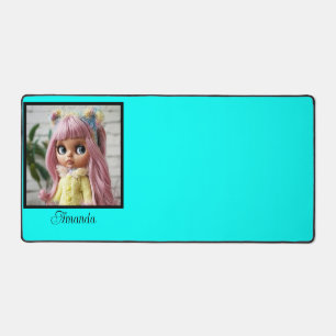 Neon Türkis hell modern und hell Schreibtischunterlage