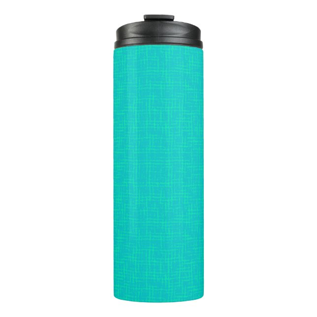Neon türkis strukturiert. thermosbecher (Vorderseite)