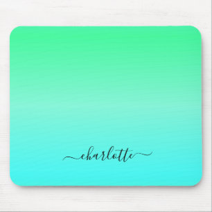 Neon Türkis und Grün Mousepad