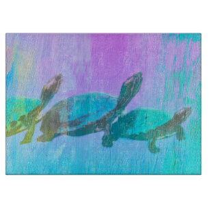 Neon Turtles Cutting Board Schneidebrett