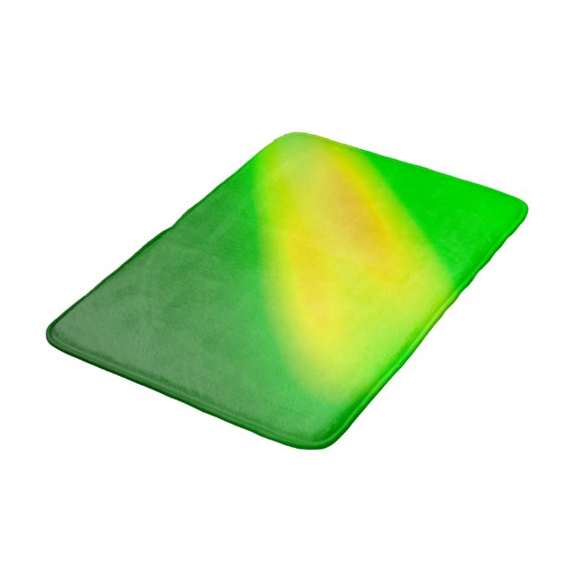 Neon Two Stripe Ombre Green Badematte (Schrägansicht)