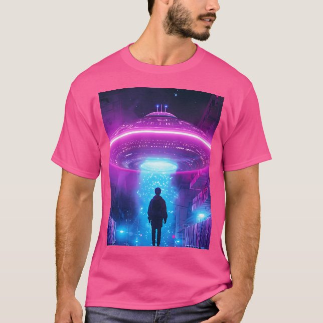 Neon Ufo Abduction T-Shirt (Vorderseite)