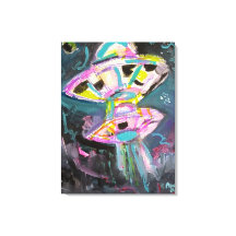 Neon-UFO-Fliegende Untertasse Sci-Fi