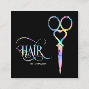 Neon Unicorn Friseursalon Quadratische Visitenkarte