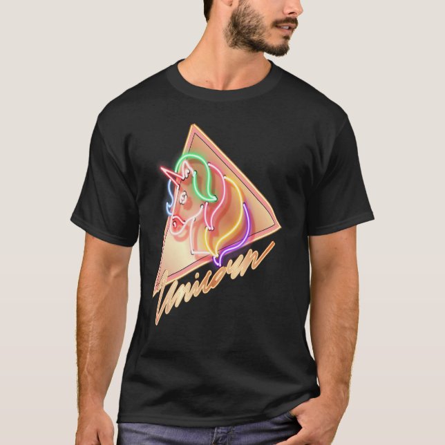 Neon Unicorn Vogue Style T-Shirt (Vorderseite)