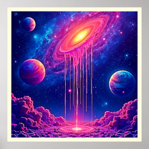 Neon-Universum: Triefender Sternenlicht Poster